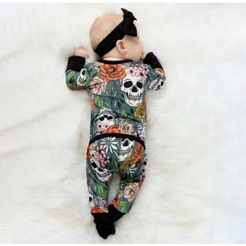 Sweet & Skully Mini Ribbed Day to Night Romper