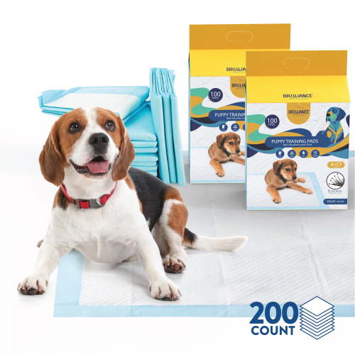 (2 pack) Brilliance Puppy Training Pads 100 Count Leak-Proof Disposable Puppy Pee Pads 22” x 22”