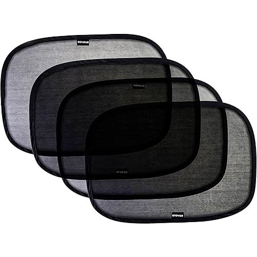Enovoe Car Window Shade for Baby - (4 Pack) - Medium - 19" x 12" - Cling Car Sun Shade for Windows - Sun, Glare and UV Rays Protection for Your Child - Car Window Shades for Side Window