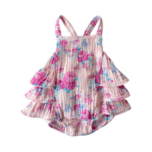 Muslin Ruffle Sunsuit, Garden Secrets