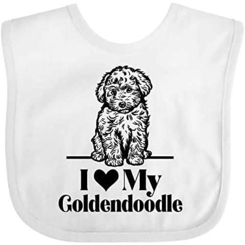 inktastic I Love My Goldendoodle Dog Baby Bib