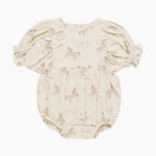 Quincy Mae Cosette Romper - Natural, 6-12 M