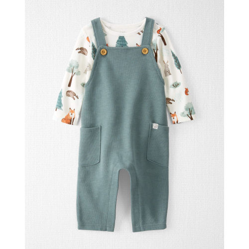 Baby Organic Cotton Overalls Set in Woodland Animals
 - Little Planet | Carter's
