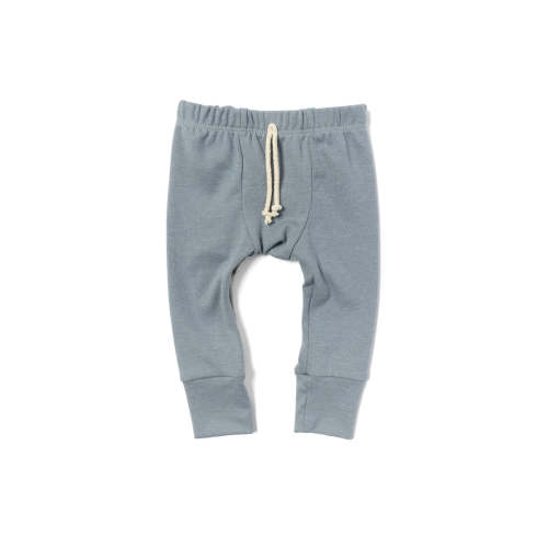rib knit pant - stone blue