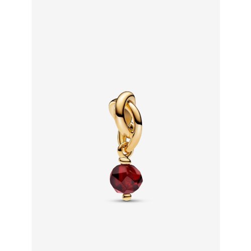 Faceted Red Eternity Circle Dangle Charm
