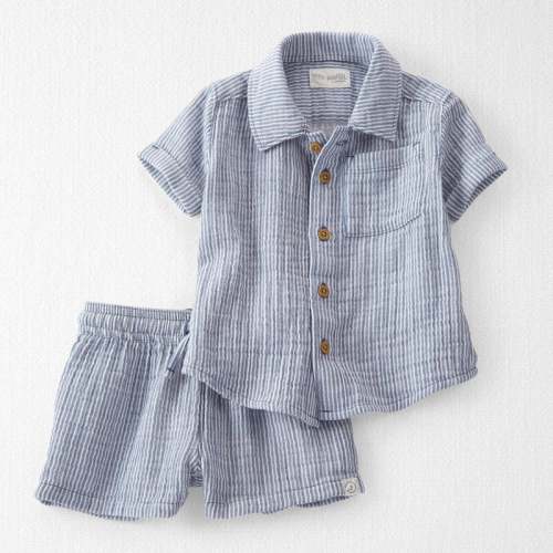 Beats Blue Baby 2-Piece Organic Cotton Gauze Set | Carter’s Oshkosh Canada