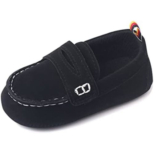 LONSOEN Baby Girls Boys Loafers Prewalker Dress Crib Shoes