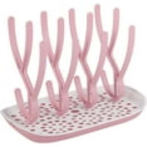 ToeZee Baby Bottle Drying Rack Space Saving Countertop Baby Bottle Holder, Drying Rack for Baby Bottles Accessories - Stores Up to 12 Bottles, Dishwasher Safe Pink