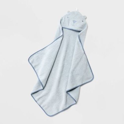 Baby Hooded Towel - Cloud Island™ Blue: Cotton Terry, Animal Pattern, 30"x30"