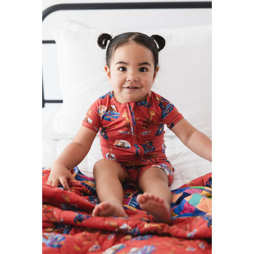 Bamboo Zipper Shortie Romper | Llama Llama Red Pajama