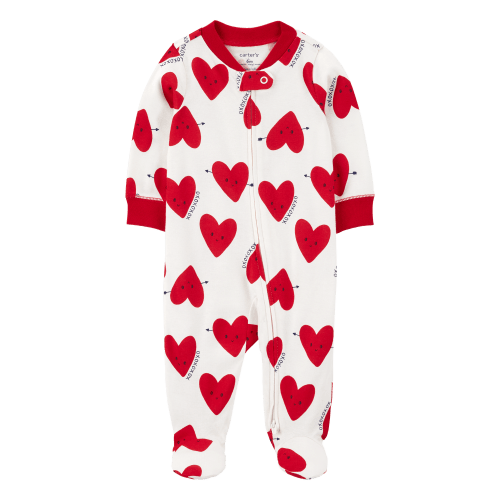 Baby Valentine's Day Heart 2-Way Zip Cotton Sleep & Play Pajamas - Carter's | Carter's