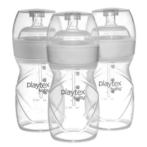 Playtex Baby – Nurser Bottle with Drop-Ins Liners, 4oz, 3-Pack, Anti-Colic & BPA-Free