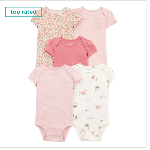 Baby Girl Carter's 5-pk. Floral & Farm Short Sleeve Bodysuit Set