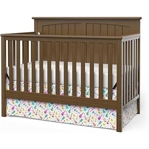 Child Craft Sheldon 4-in-1 Convertible Crib, Baby Crib Converts to Day Bed, Toddler Bed and Full Size Bed, 3 Adjustable Mattress Positions, Non-Toxic, Baby Safe Finish (Cocoa Bean Brown)