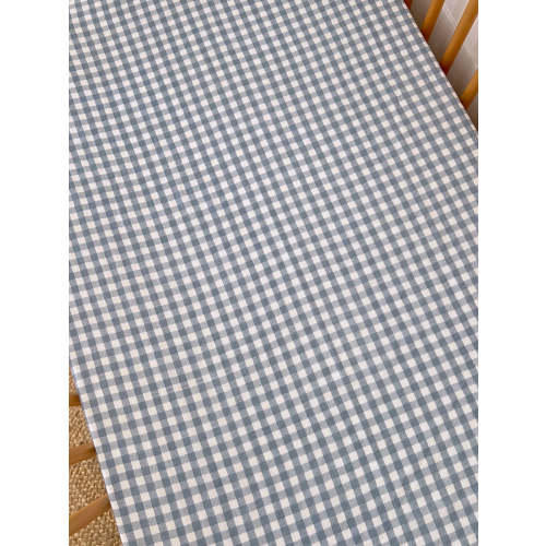 Blue Gingham / Organic Crib Sheet