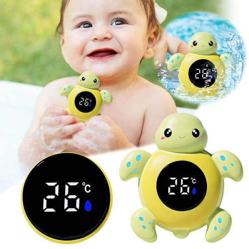 Baby Bath Temperature Tester Cute Swimming Pool Float Cartoon Turtle Intelligent Temperature Measurement With LED Display Animal Hydrotherapy Pool For Baby Adult Children Shower Automatic