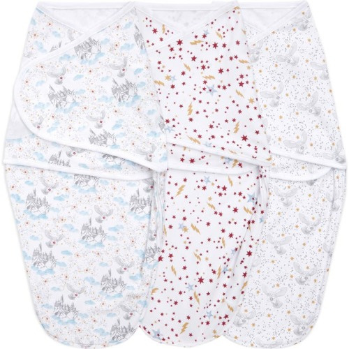 aden + anais Aden & Anais Essentials Wrap Swaddle - Set of 3, 0-3 M, Harry Potter Grey