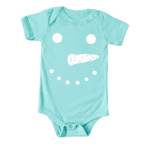 The Juniper Shop Snowman Face Baby Bodysuit - 6 Month - Chill