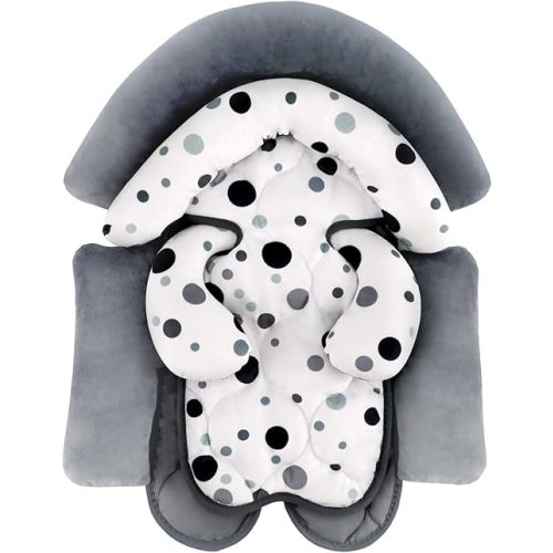 KAKIBLIN Infant Car Seat Insert, Baby Car Seat Cushion,Upgraded 3 in 1 Reversible Baby Carseat Head & Body Support for Newborn and Toddler 0-12 Month, Perfect for Car seat, Strollers, Swings