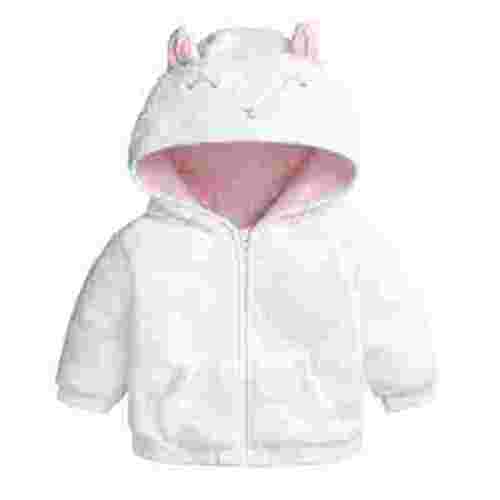 VERUGU Baby Jacket Newborn Infant Boy Girl Cute Ear Hooded Pullover Tops Warm Coat White 0-3 Months