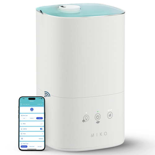 MIKO Breeze + Smart Humidifier with App Control Ultra-Quiet, Top-Fill Design, Aromatherapy, and Rapid Humidity Increase Breeze+
