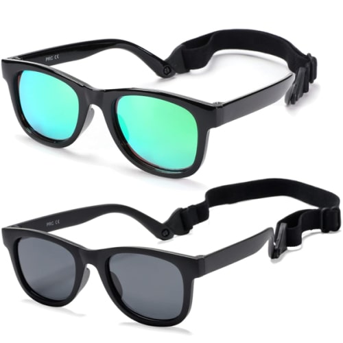 COASION Bendable Flexible Polarized Newborn Baby Sunglasses with Strap for Infant Boys Girls Age 0-12 Months CA8042