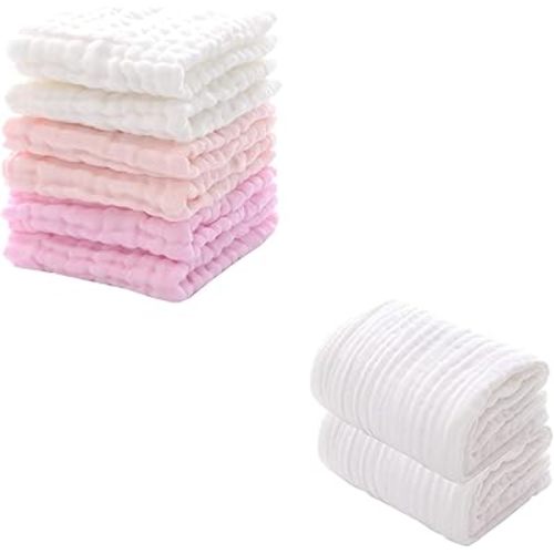MUKIN Baby Washcloths and Burp Cloth and Baby Bath Towels