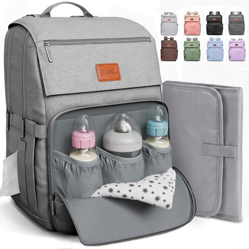 Baby Diaper Bag Backpack - Baby Bags for Boys & Girls, Large Waterproof Diaper Backpack - Baby Shower Gifts & Registry Must Haves - Travel Diaper Bags with Changing Pad & Back Zipper - Baby Boy Stuff