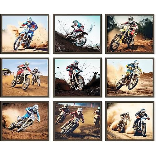 97 DECOR Motocross Posters - Wall Art Print for Boys' Dirtbike Room, Cool Motocross Decor, Dirtbike Gifts (8x10 UNFRAMED)