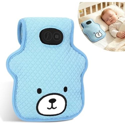 Portable Vibrating Sleep Soother, 3 Adjustable Vibration Modes, 90 Min Timer, Sleep Soother Pad with Cute Bear Pattern for Crib, Bassinet & Stroller Travel Use, Perfect Gift for New Mom