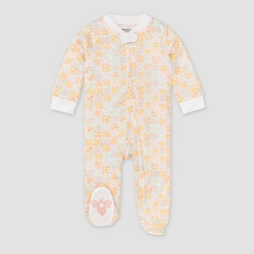 Burt's Bees Baby® Girls' Flower Power Sleep N' Play - Peach Orange, Size: Newborn