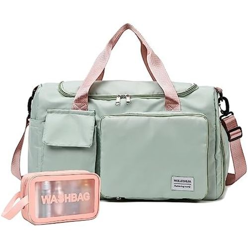 Travel Bag, Large Capacity Folding Travel Bag, Sports Gym Bag with Wet Pocket & Shoes Compartment, Foldable Travel Duffel Bag, Weekender Overnight Bag for Women and Man