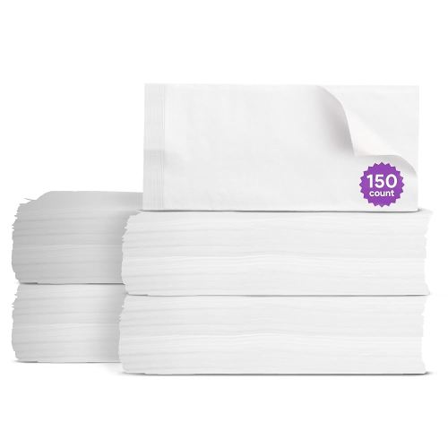 Disposable Dry Wipes for Adults & Baby - 150 Count (5 Packs of 30) - Gentle & Durable Washcloths for Incontinence and Skin Care - 7" x 13" Travel Size - Non-Moistened Face Cloths