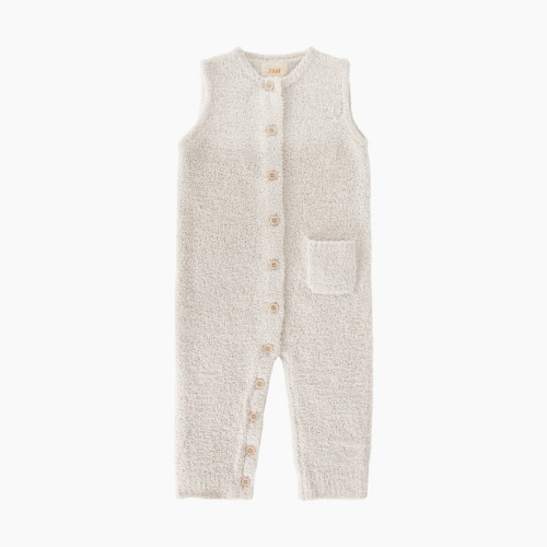 7AM Enfant Sleeveless Romper - Ecru, 6-9 M
