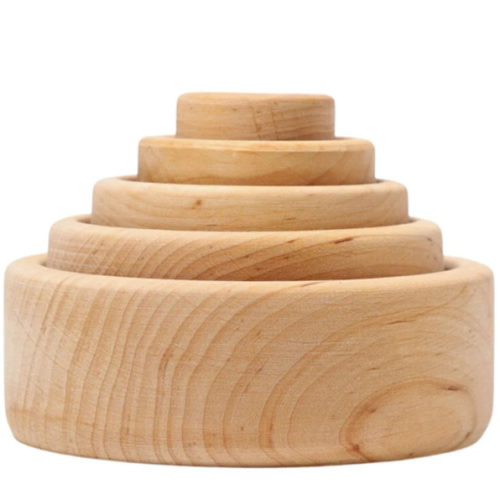 Natural Wood Nesting Bowl Set