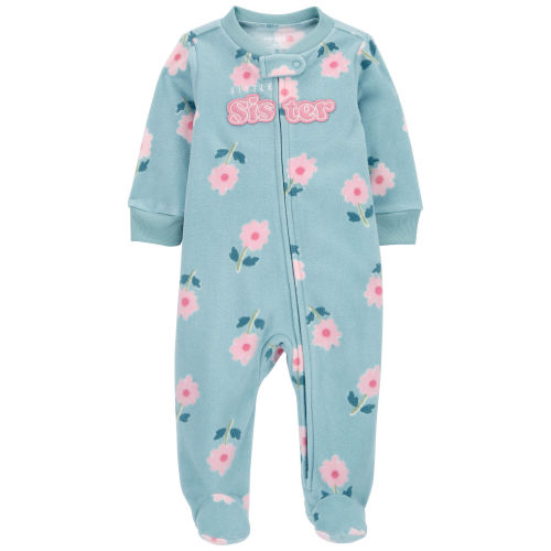 Baby Little Sister Zip-Up Fleece Footie Sleep & Play Pajamas - Carter's | Carter's