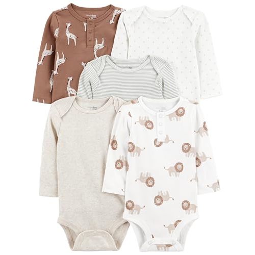 Simple Joys by Carter's Unisex Baby 5-pack Long-sleeve Bodysuit