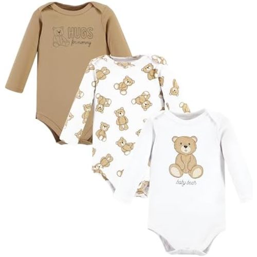 Hudson Baby Unisex Baby Cotton Long-sleeve Bodysuits 3-pack