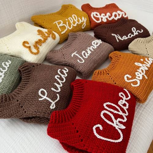 NAME SWEATER All HANDMADE Crochet Baby and Toddler Sweater - Etsy