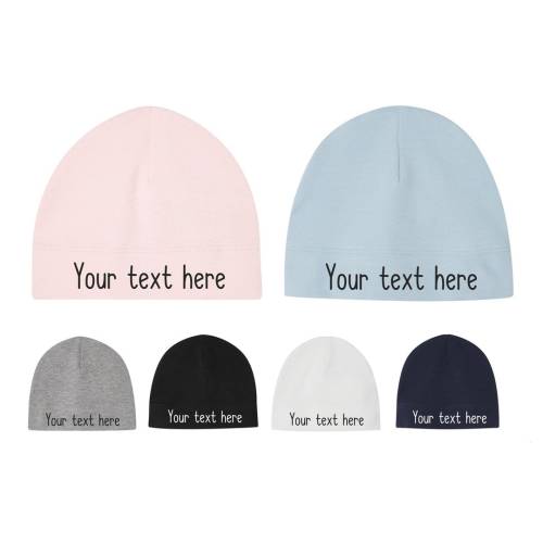 Personalised Text Babies Organic Cotton Hat
