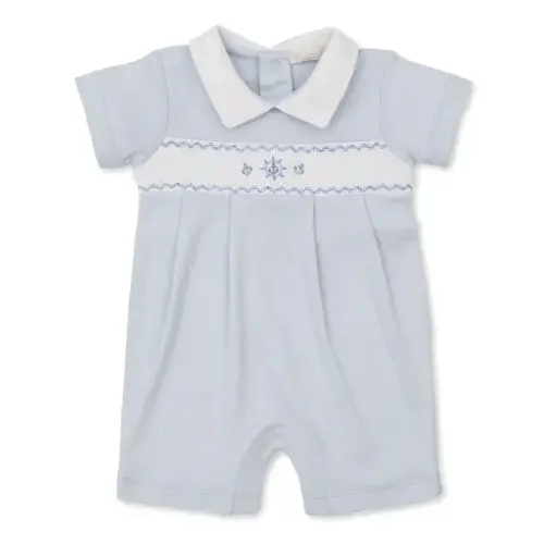 CLB Summer Medley 25 Blue Hand Smocked Playsuit