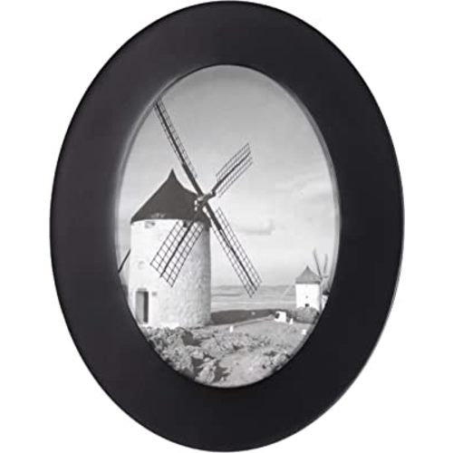 Malden International Designs Classic Oval Black Wood Picture Frame, 5x7, Black