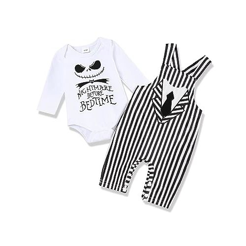 Crazyme Baby Boy Girl Clothes 2PCs Outfit Set Halloween Skull Christmas Clothing Set