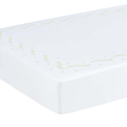 Embroidered Crib Sheet - Meadow