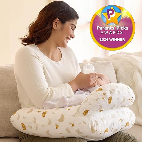 Momcozy Original Nursing Pillow and Positioner, Plus Size Breast Feeding Pillow for More Support for Mom and Baby Boy or Girl，Baby Essentials for Nursing or Bottle Feeding and Removable Cotton Cover