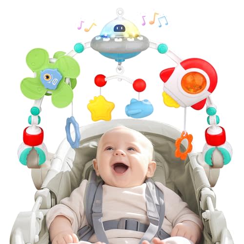 qesfir Musical Baby Stroller Arch Toys, Travel Car Seat Toys, Baby Play Arch Crib Accessory Toys, Mobile for Bassinet, Pram Activity Arch Bar Toys for Babies Infants