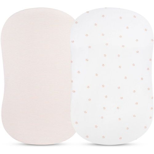 Ely's & Co. Baby Fitted Bassinet Sheet 100% Combed Jersey Cotton Pink for Baby Girl 2 Pack