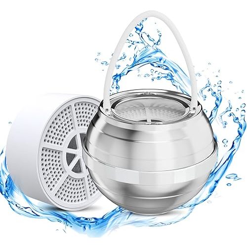 Bath Filter for Tub - Bathtub Water Filter for Softer Skin & Hair, 8 Stages Hotel Grade Filtration Bath Water Filter,2,500 Gal of Filtration, BPA Free, Easy to Install（Silver）