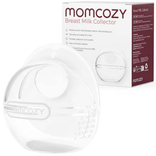 Momcozy Breast Milk Collector for Breastfeeding, Reusable Breast Milk Shells (3oz/90ml, 1 Count)