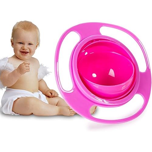 360 Spill Resistant Gyro Bowl with Lid(pink)